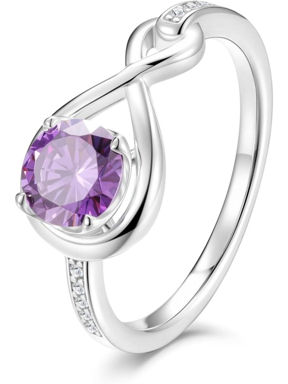 Stunning Simulated Birthstone Engagement Ring for Women - Infinite Embrace